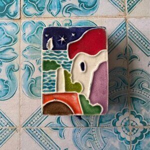 Creazioni Luciano Vintage Italian Hand-Painted Ceramic Tile Matchboo